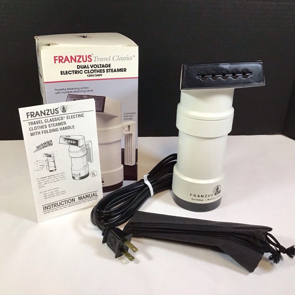 Vintage Franzus Dual Voltage Travel Clothes Steamer WA-222SE 120V Cream New